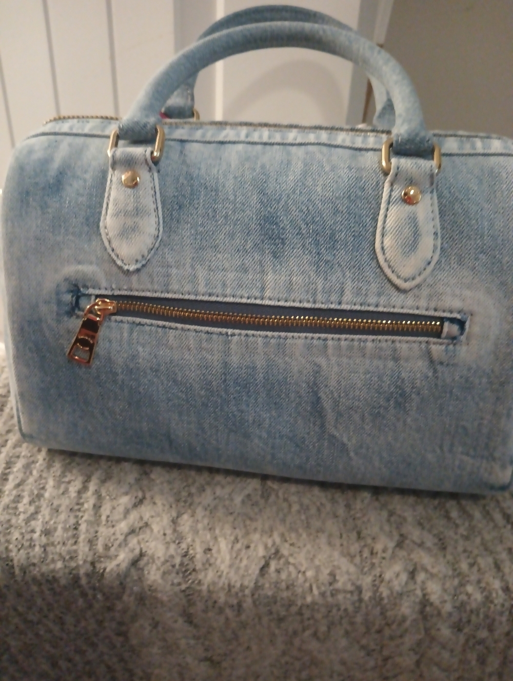 Coach Loved Denim Med Satchel with Crossbody Strap And Charms AUTHENTIC - Picture 5 of 6